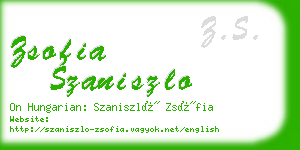 zsofia szaniszlo business card